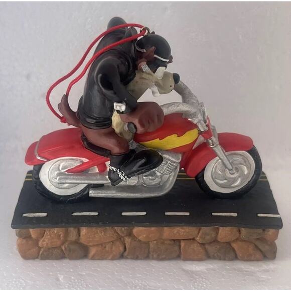 Warner Bros. 1999 Taz on a Motorcycle Ornament RARE Christmas Looney Tunes - Picture 3 of 7
